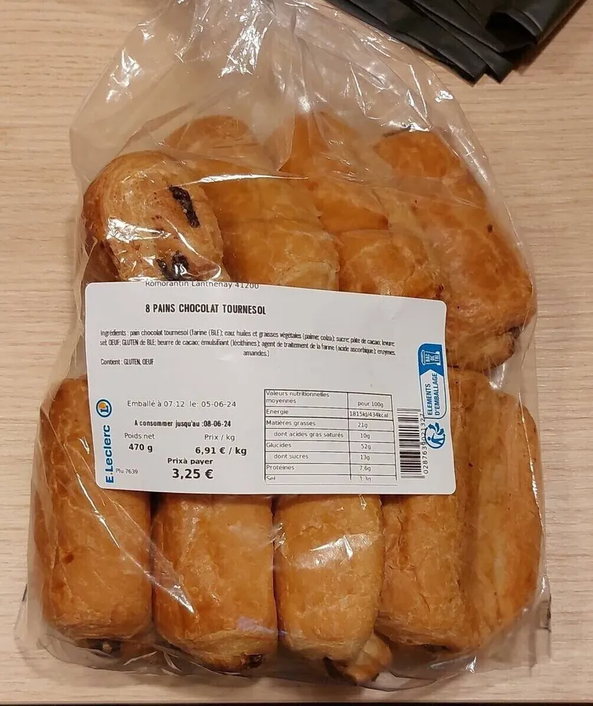 Pain au chocolat tournesol