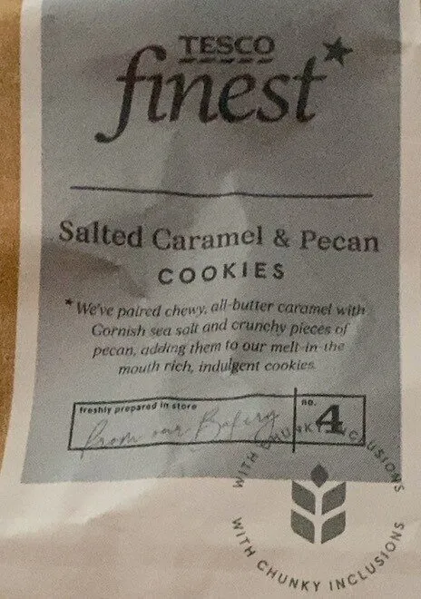 Salted caramel and pecan cookies