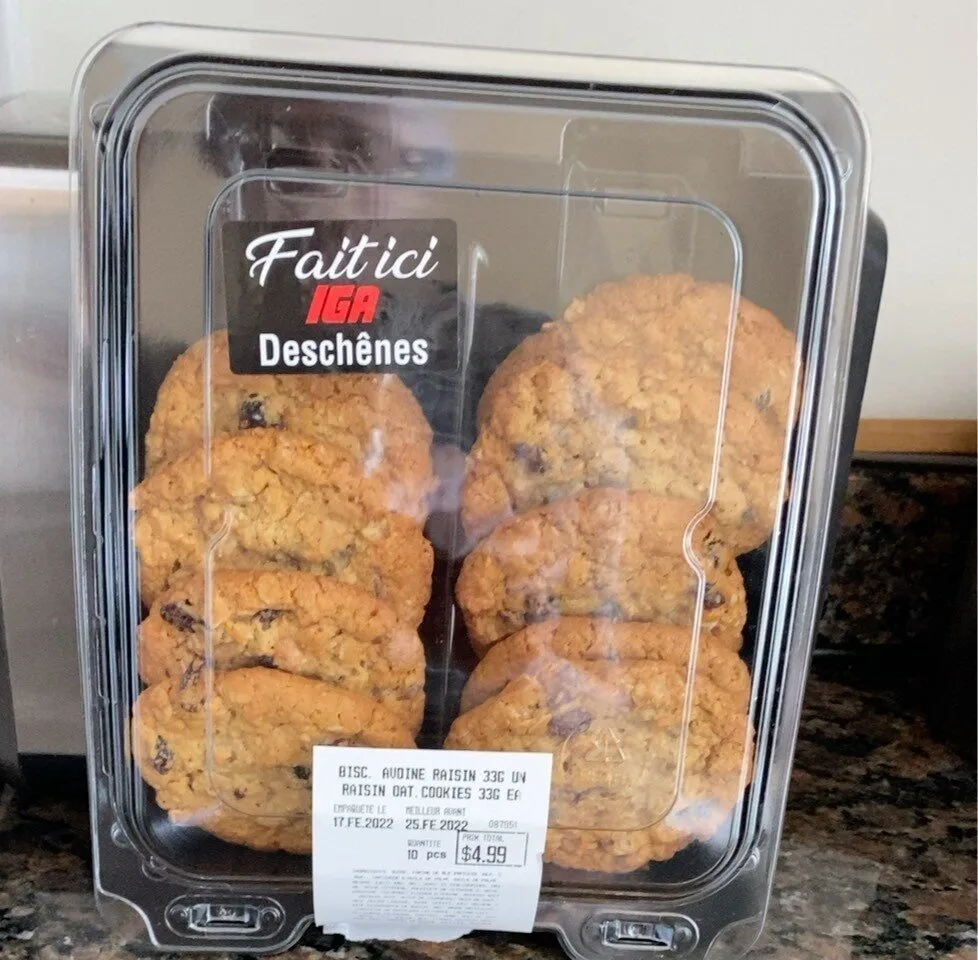 Biscuit avoine et raisins