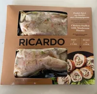 Poulet farci au risotto aux champignons