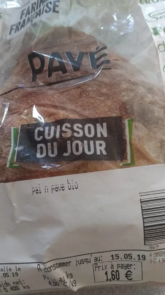 Pain pavé bio.