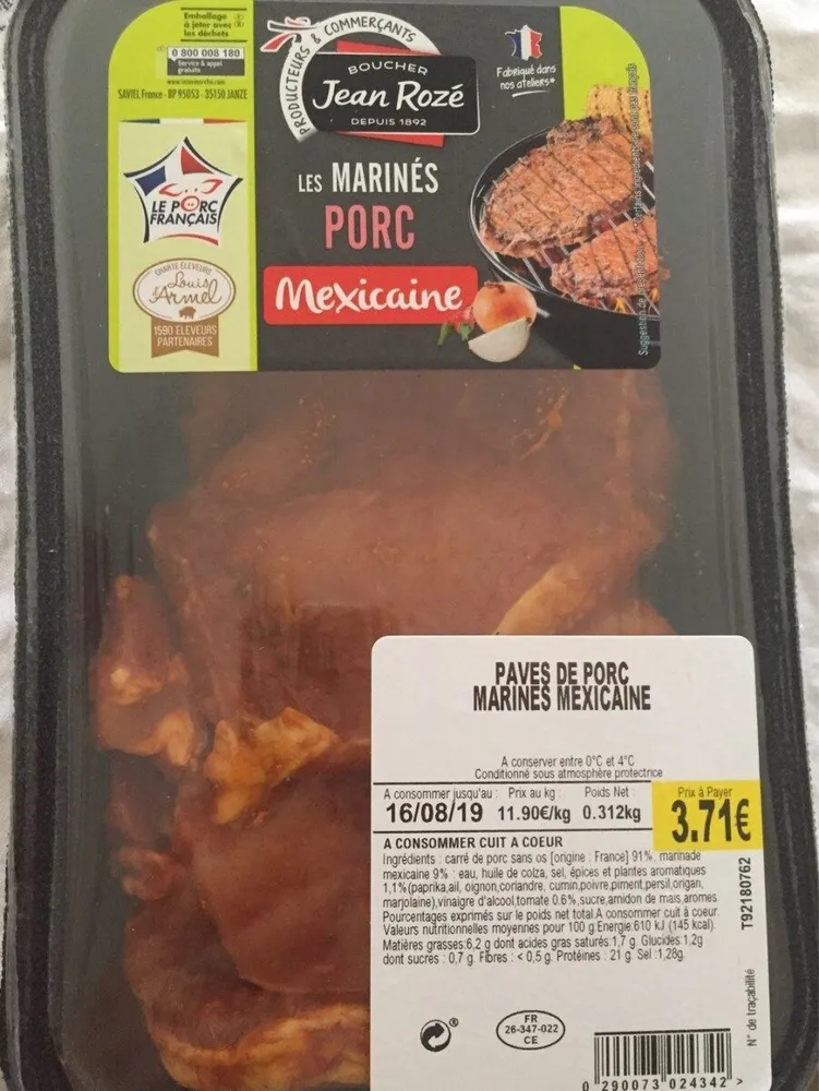 Les marinés de porc mexicaine