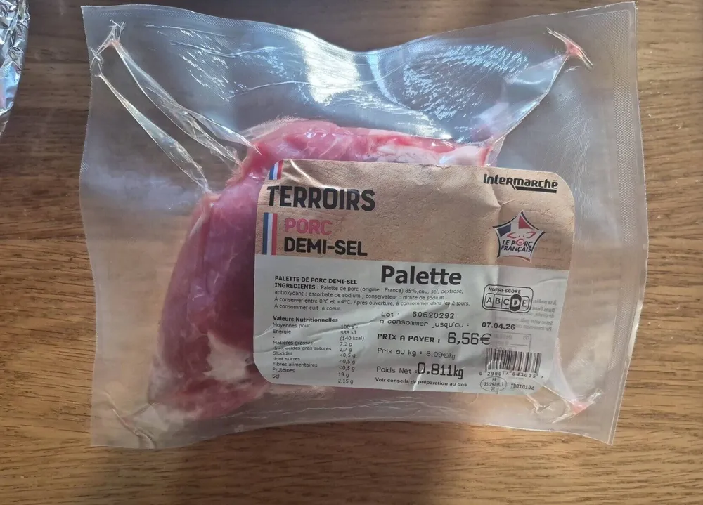 Palette porc demi-sel