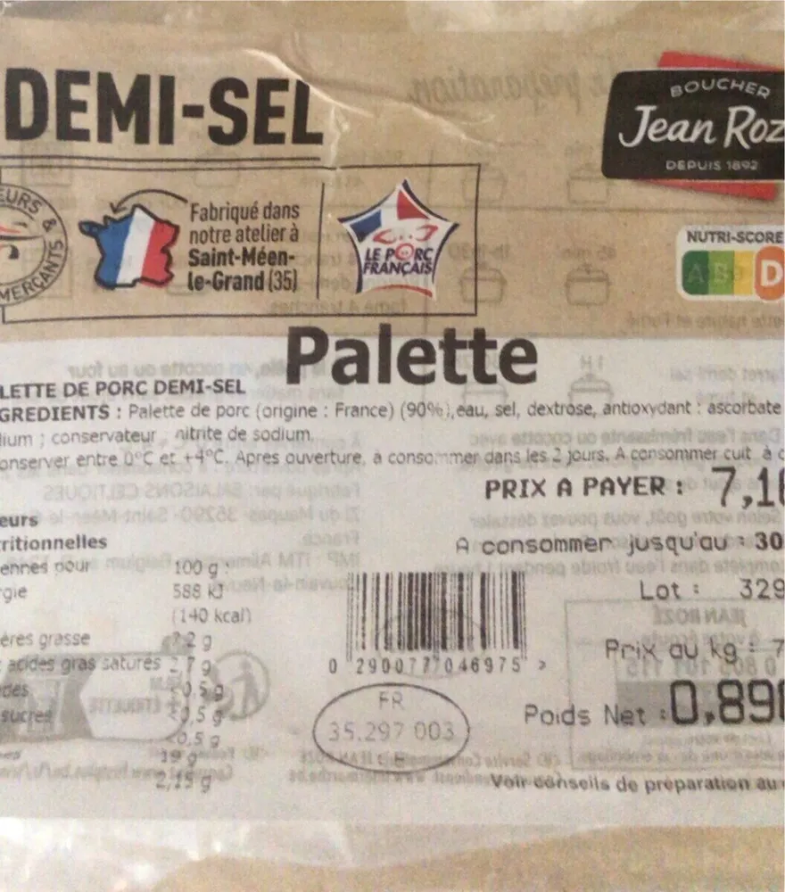 Palette demi sel