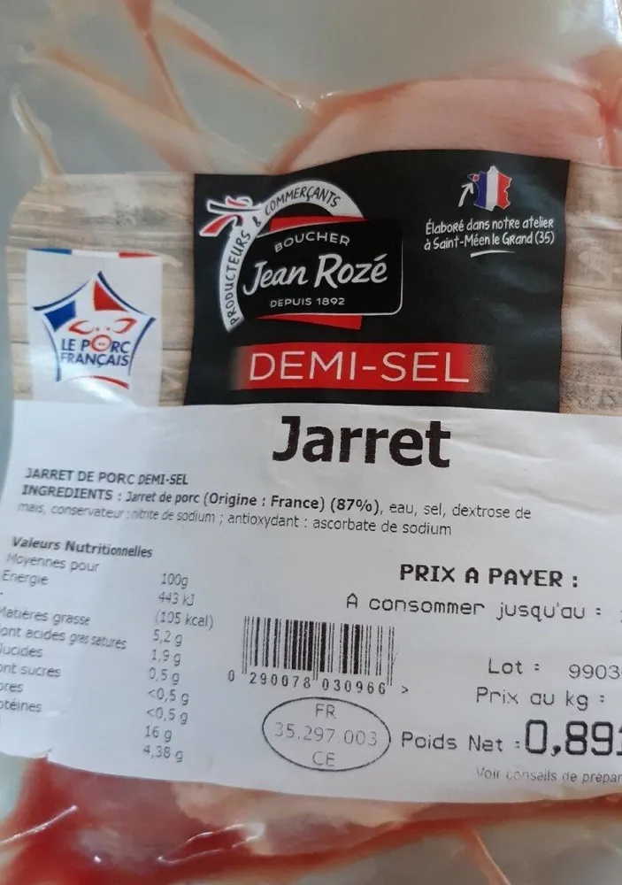 Jarret de porc demi sel