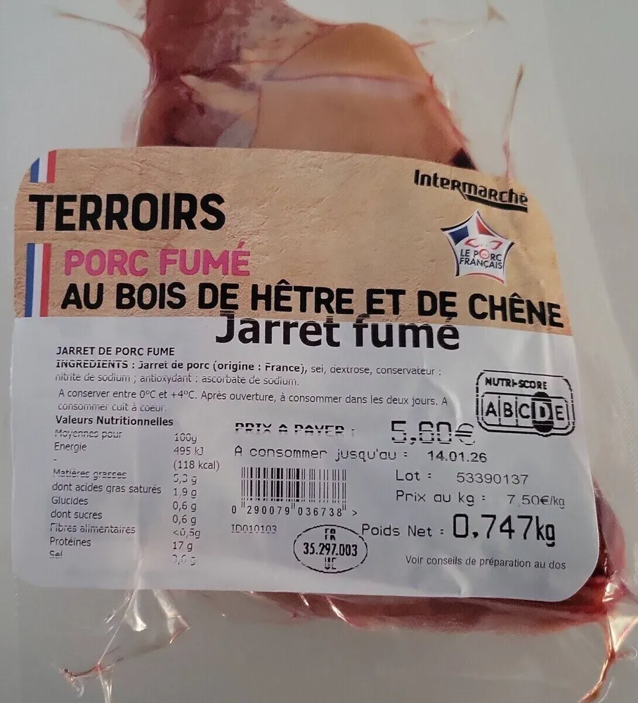 Jarret porc fumé