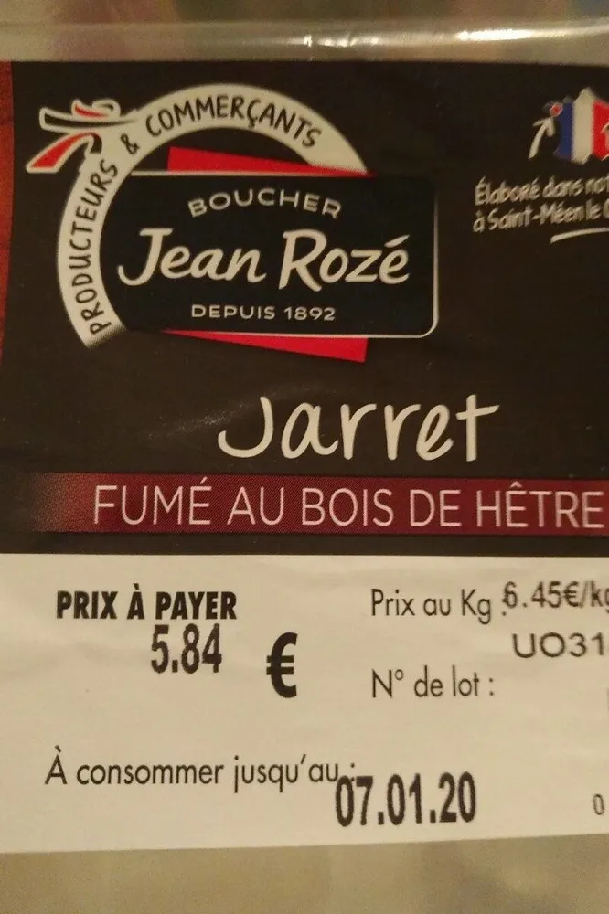 Jarret fumé au bois de hêtre