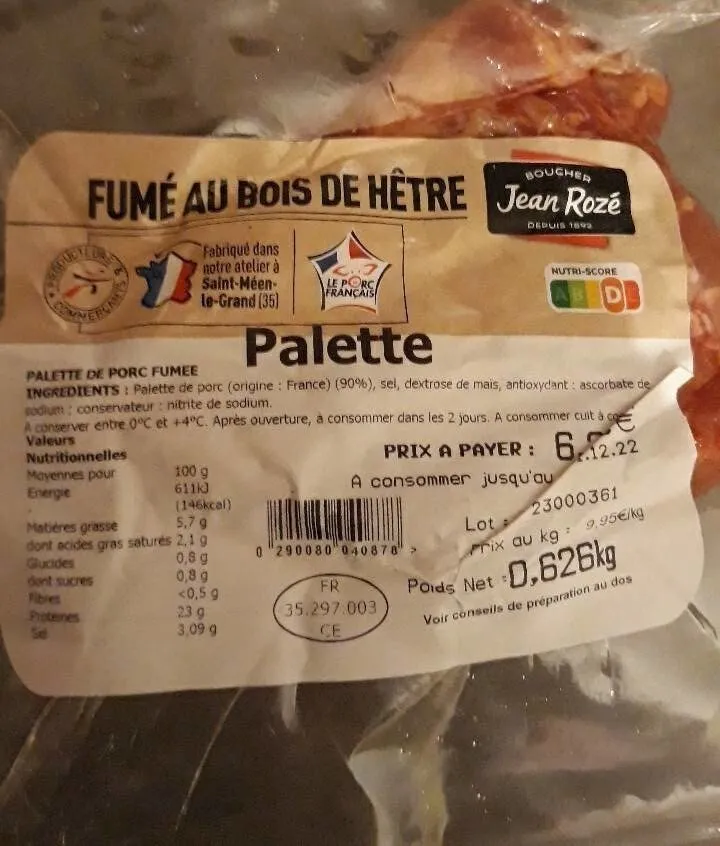 Palette de porc fumée au bois de hetre