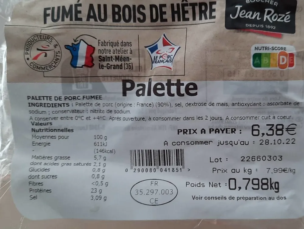 Palette - Fumé au bois de hêtre