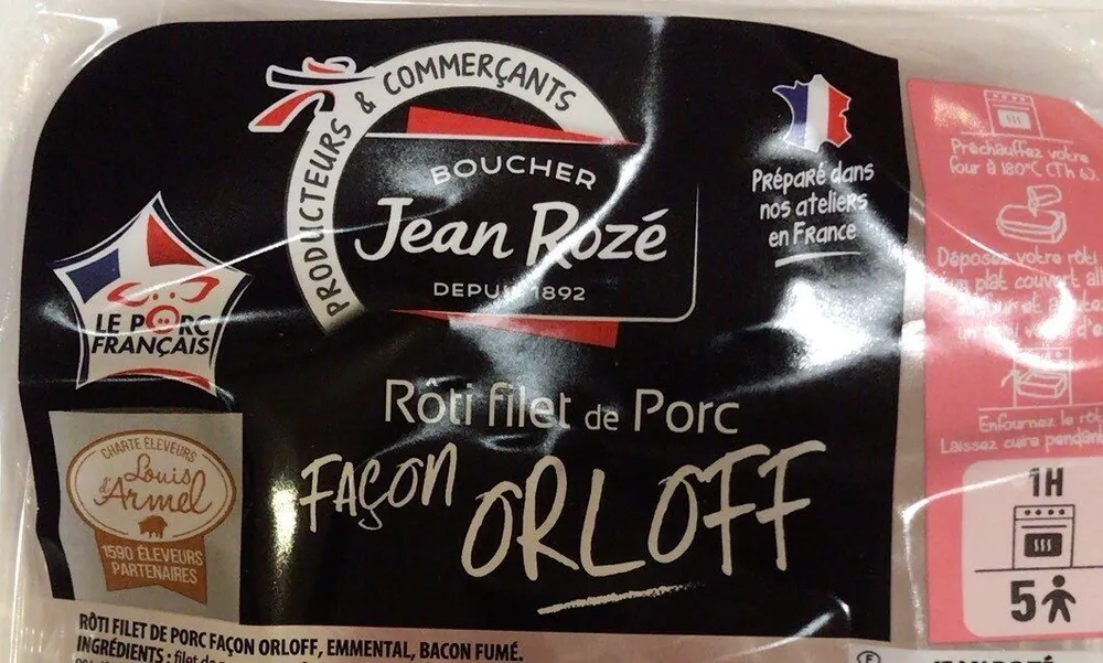 Roti filet de porc facon orloff