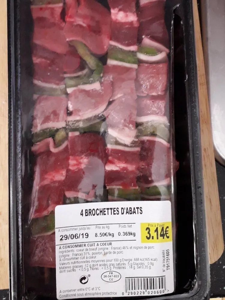 Brochettes d'abats
