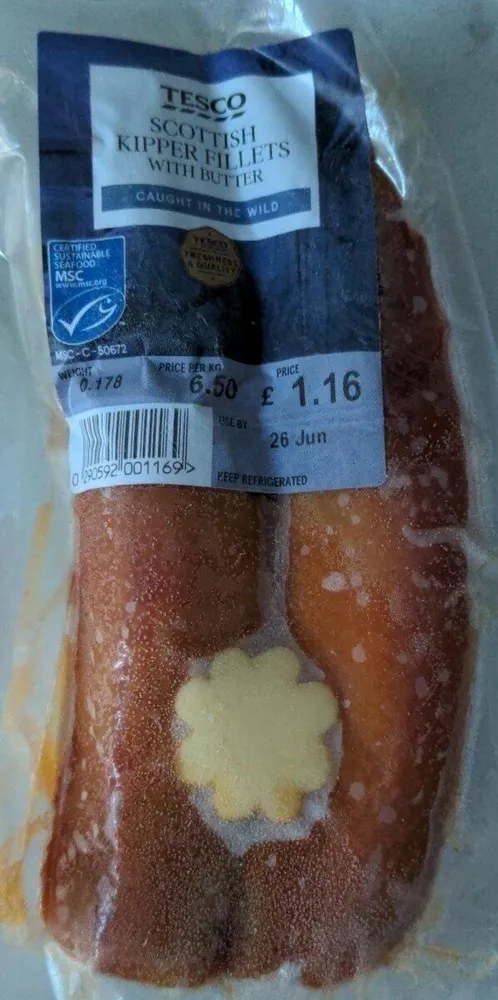 Scottish kipper fillets with butter