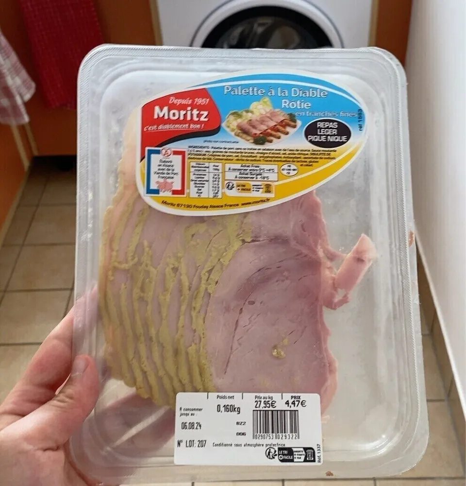 Palette a la diable rotie en tranche fine
