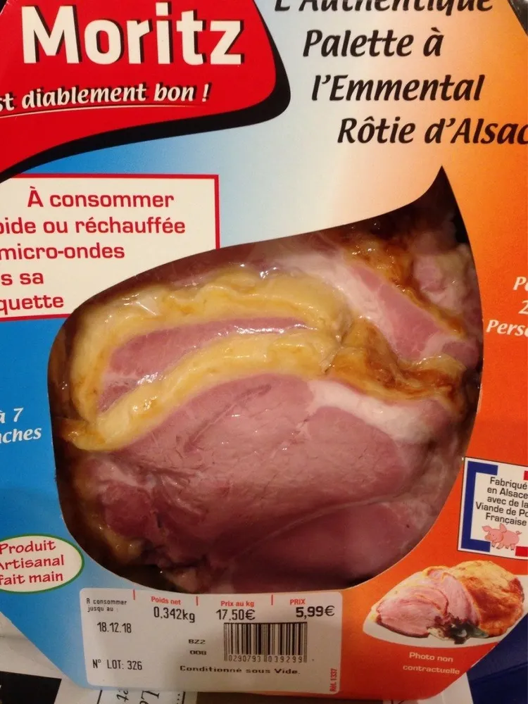 Palette à l'emmenthal rôtie d'Alsace