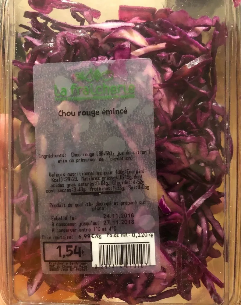 Chou rouge émincé