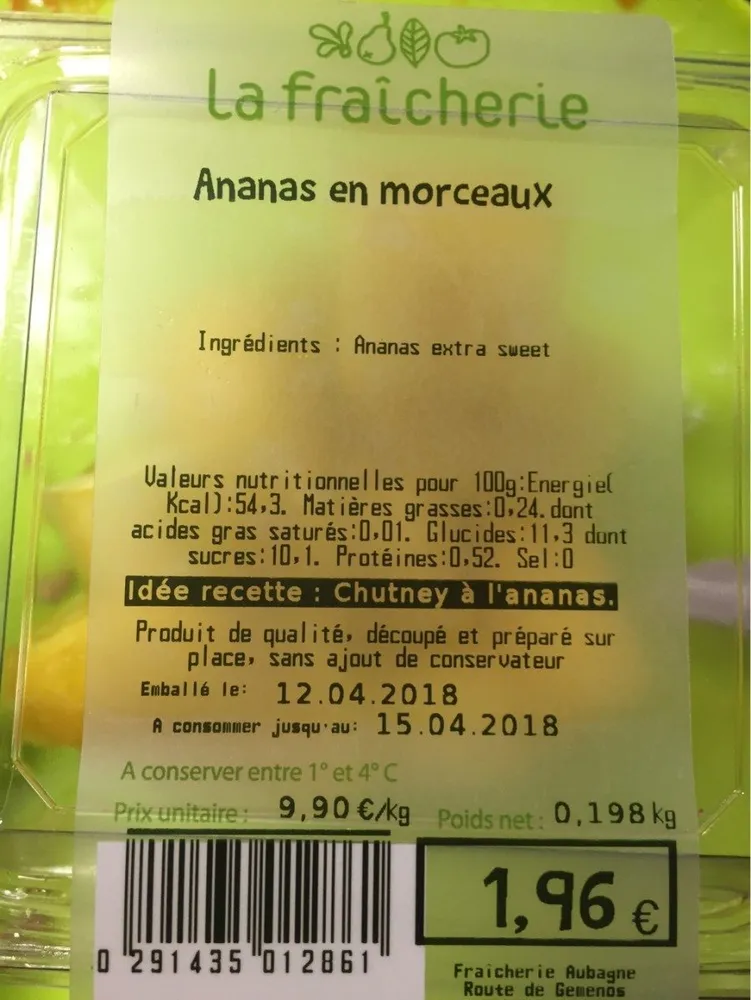 Ananas en morceaux