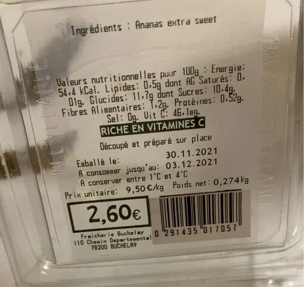 Ananas en morceaux