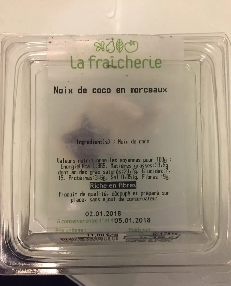 Noix de coco en morceaux