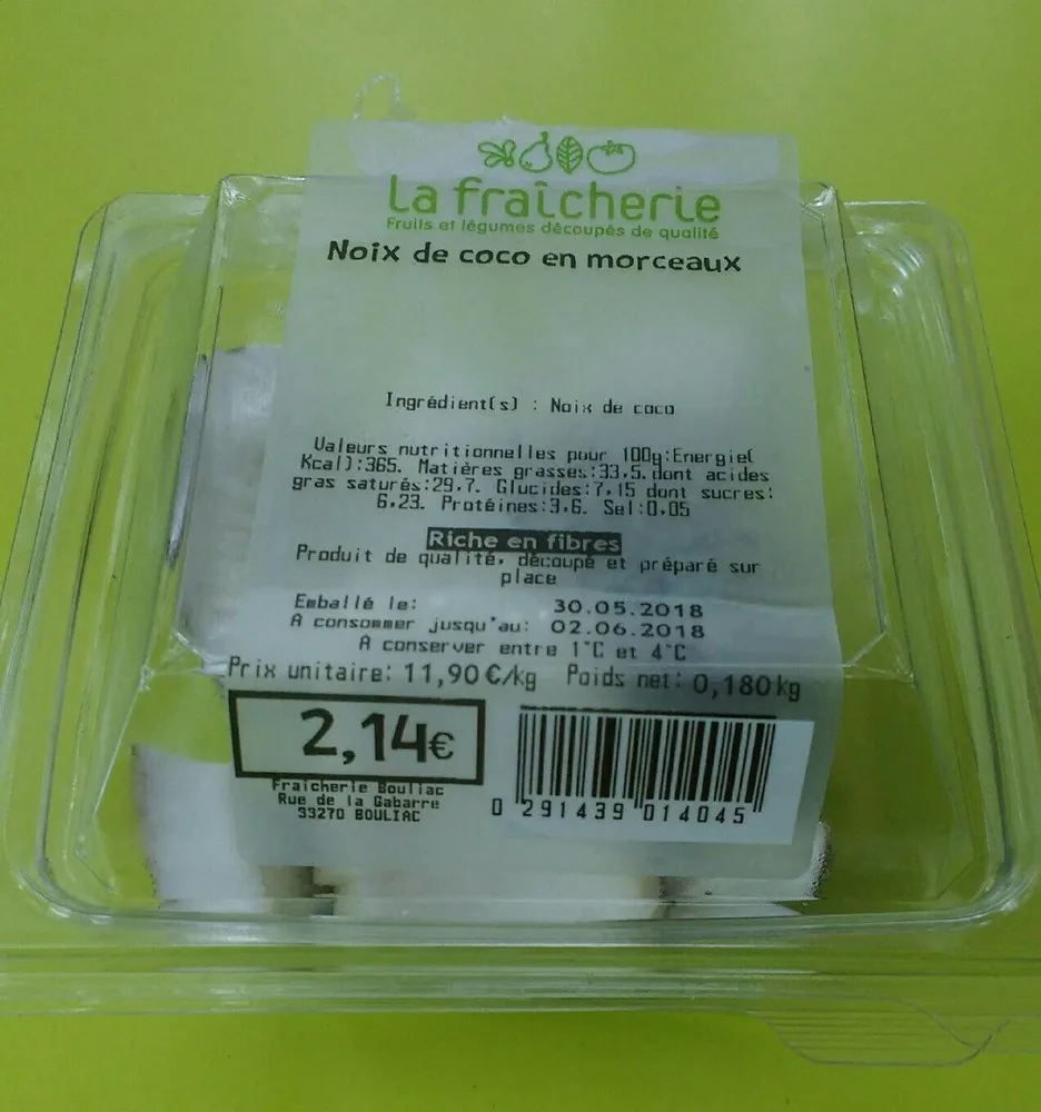 Noix de coco en morceaux