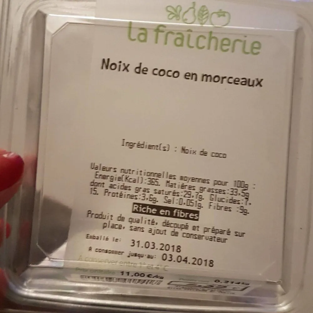 noix de coco en morceaux