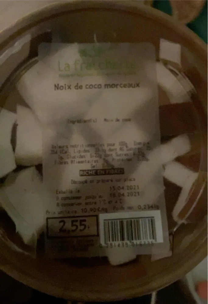 Noux de coco en morceaux