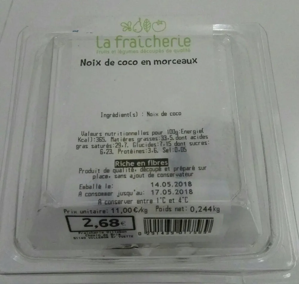 Noix de coco en morceaux