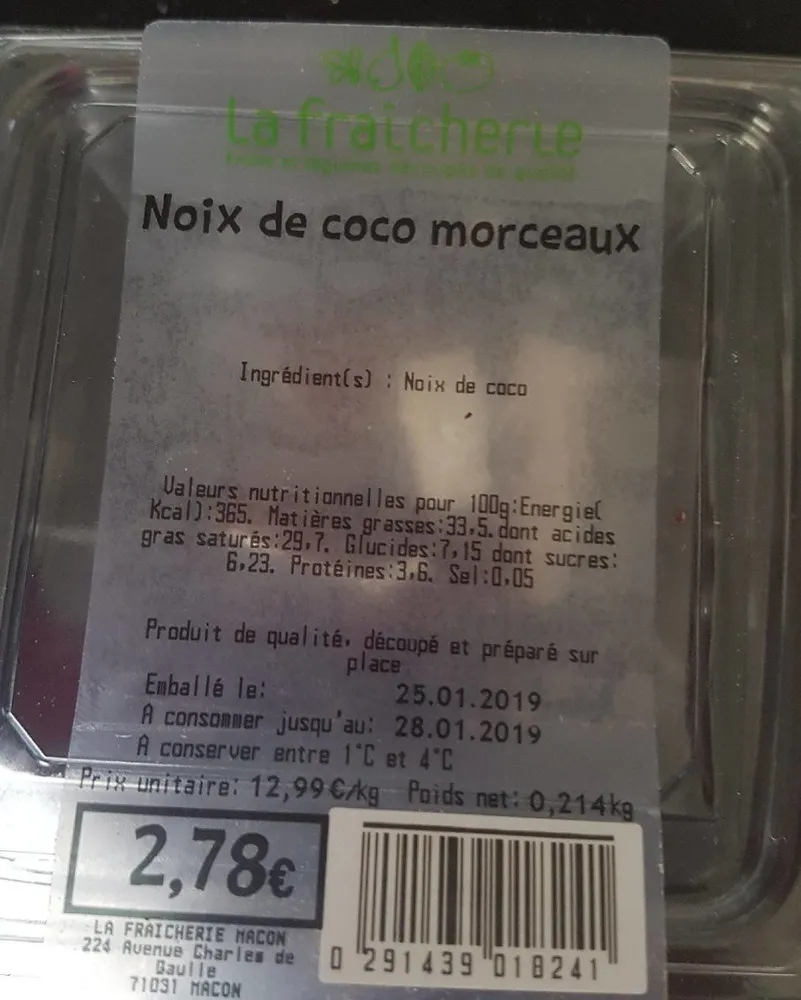 Noix de coco morceaux