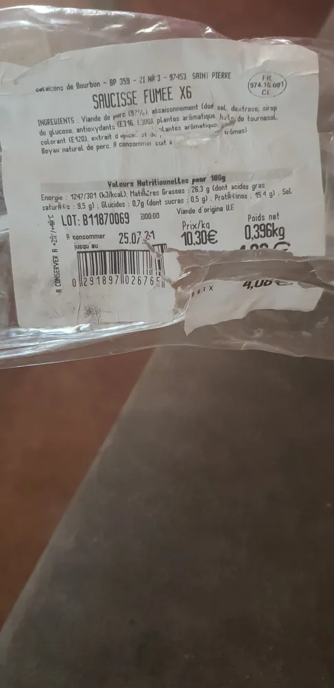 Saucisse fumée