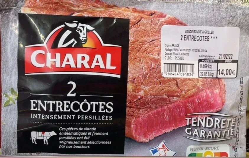 2 Entrecôtes intensément persillées