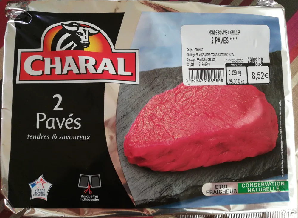 2 pavés viande bovine