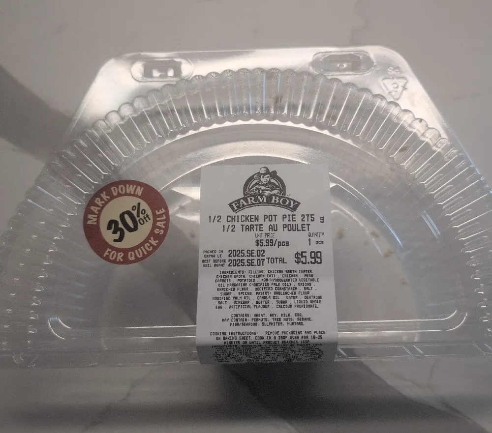 Half Chicken Pot Pie