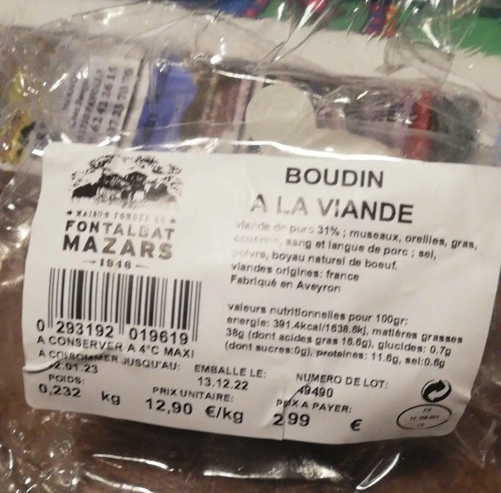 Boudin à la viande