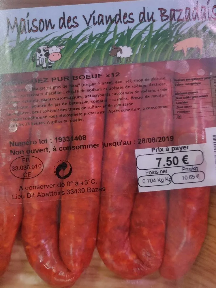 Merguez pur Bœuf