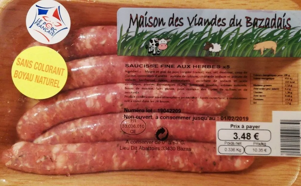 Saucisse fine aux herbes