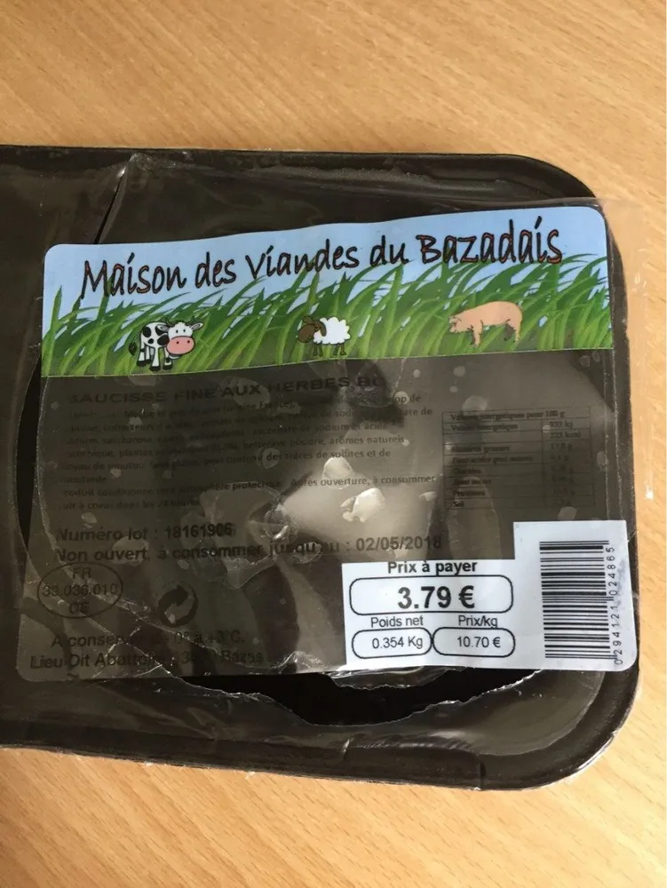 Saucisse fine aux herbes