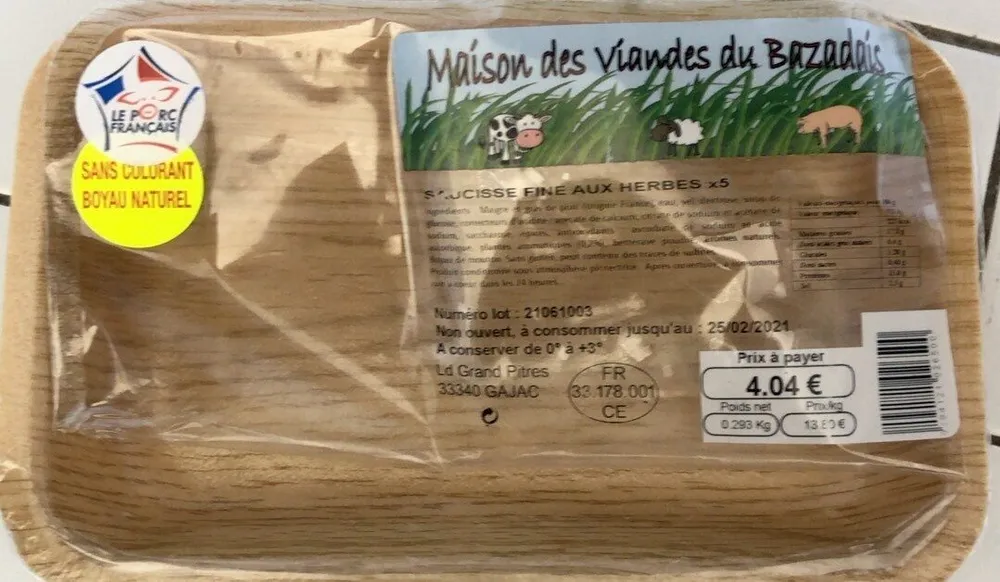 Saucisse fine aux herbes