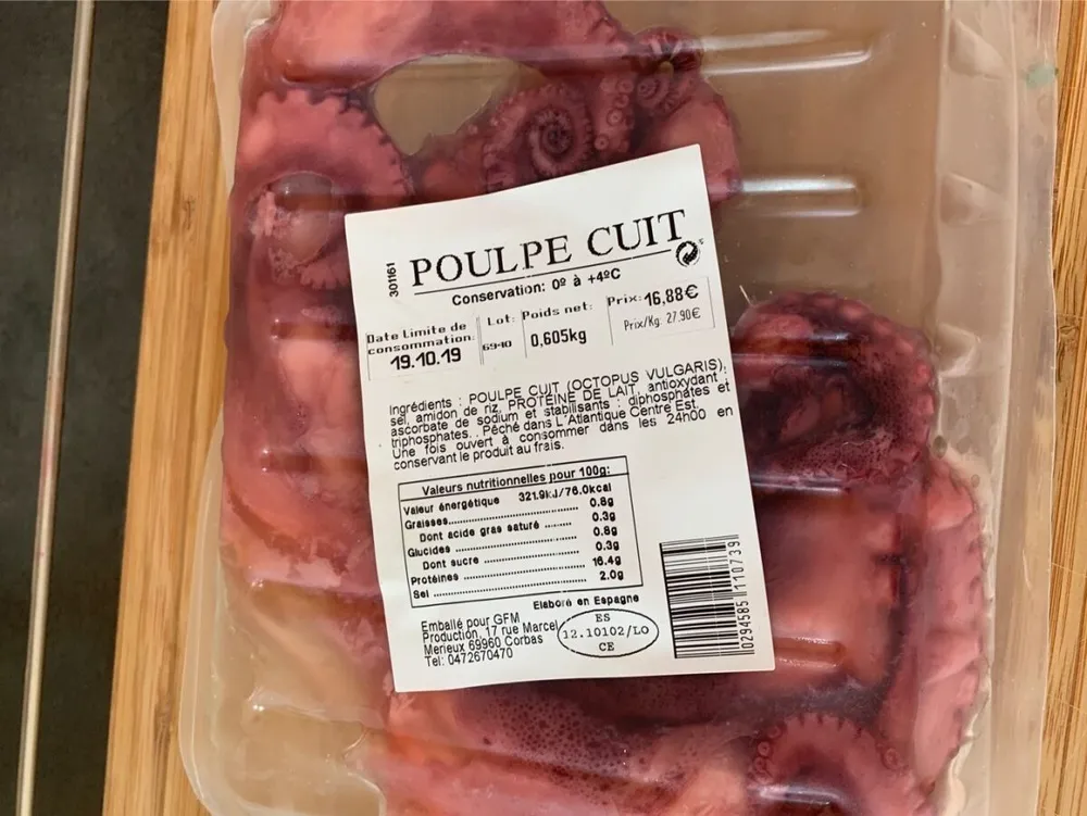 Poulpe cuit