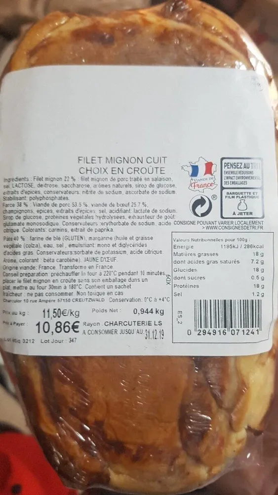 Filet mignon en croûte