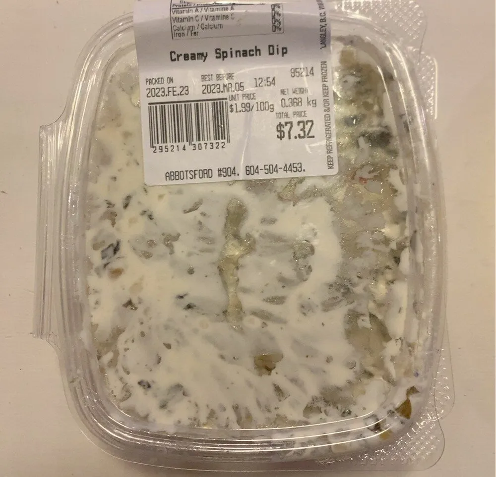 Creamy spinach dip