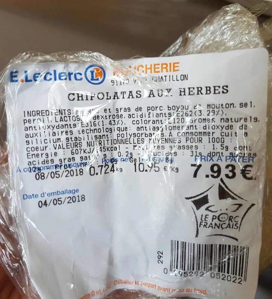 Chipolats aux herbes