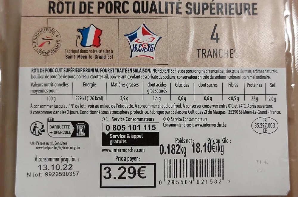 Rôti de porc intermarche