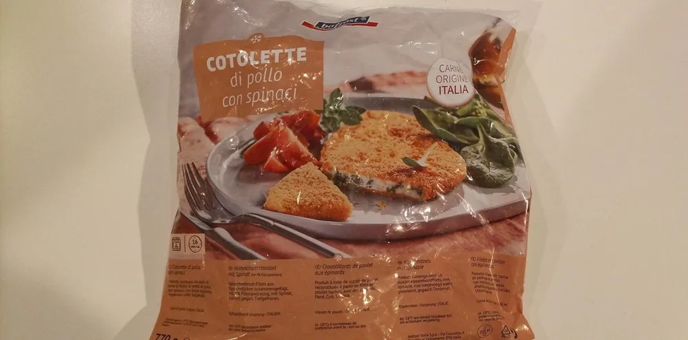 Cotolette di pollo con spinaci