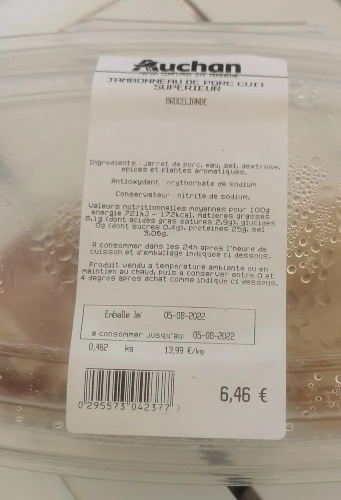 Jambonneau porc cuit supérieur