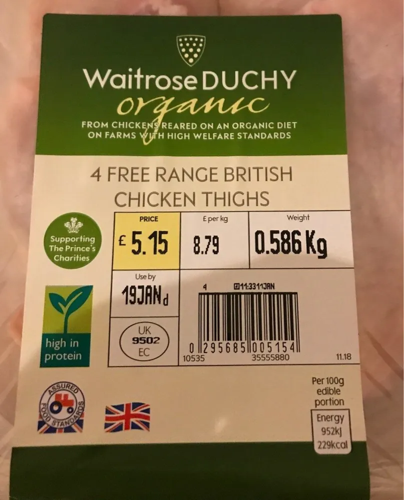 4 Free Range British Chicken Thights