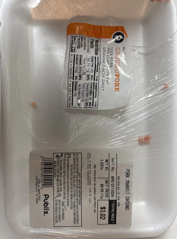 Ground Pork 75% Lean / 25% Fat
