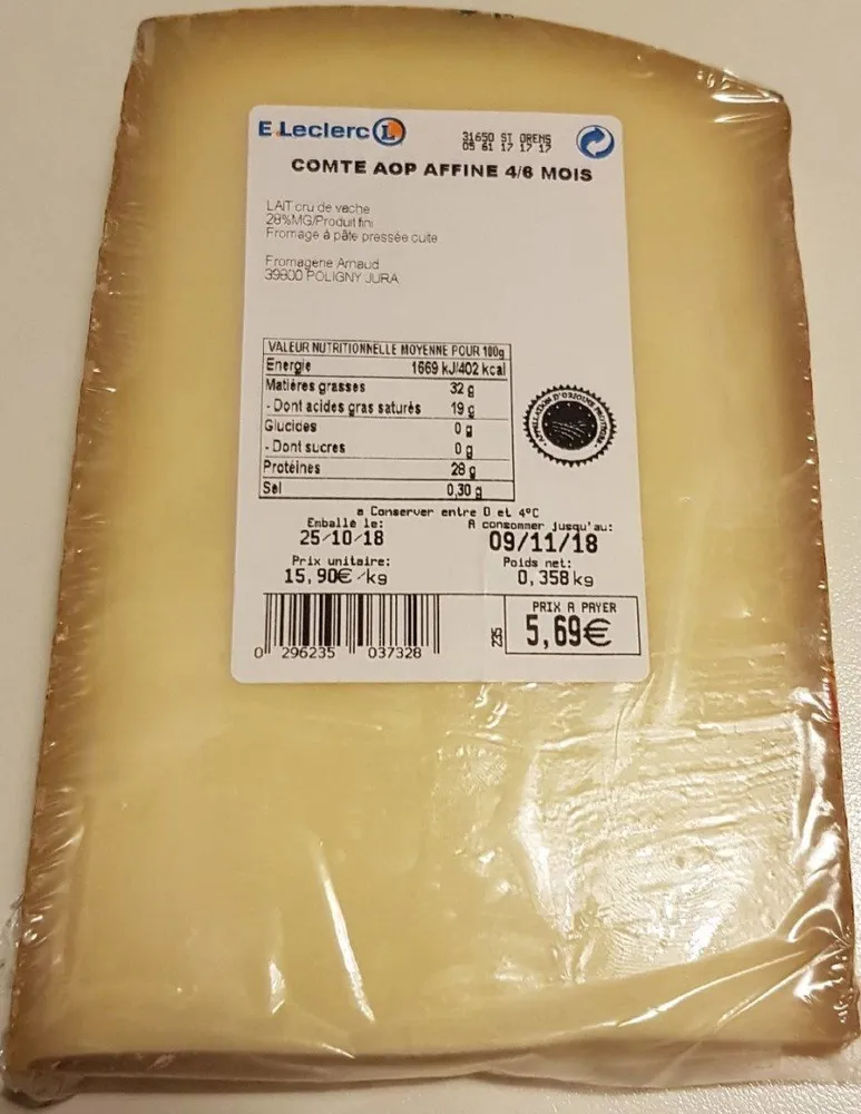 Comte AOP affiné 4/6 mois