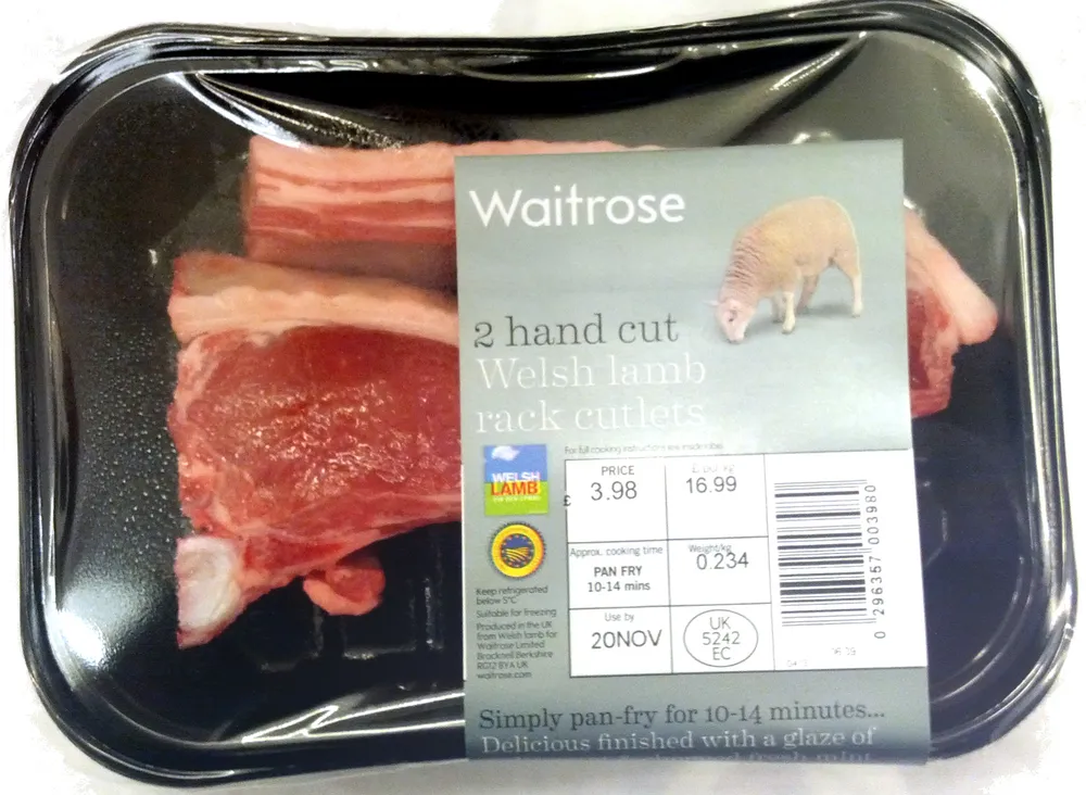 2 hand cut Welsh lamb rack cutlets
