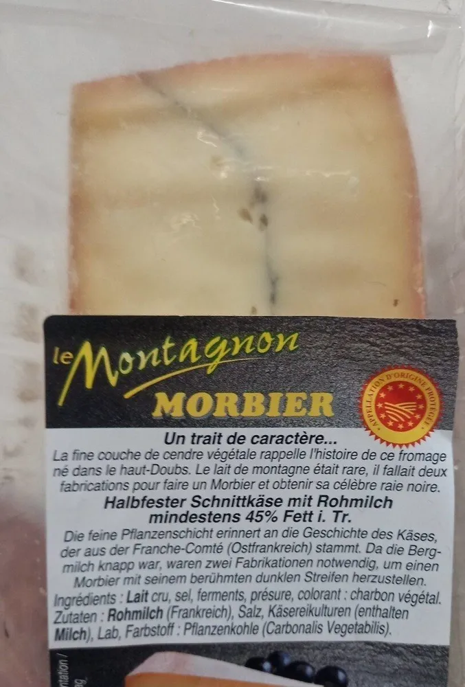 Morbier AOP tranches fabriqué et affiné en Franche-Comté