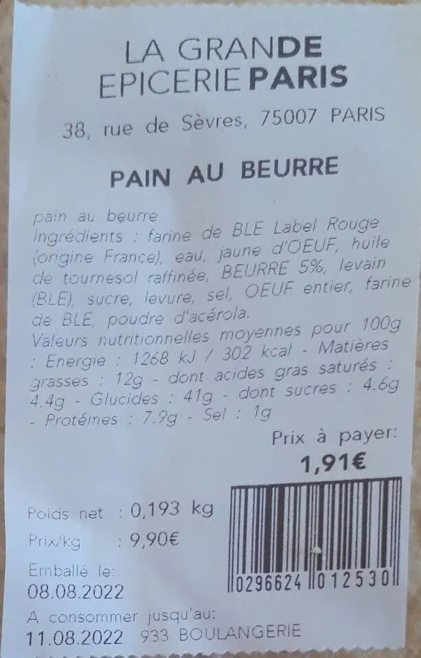 Pain au beurre