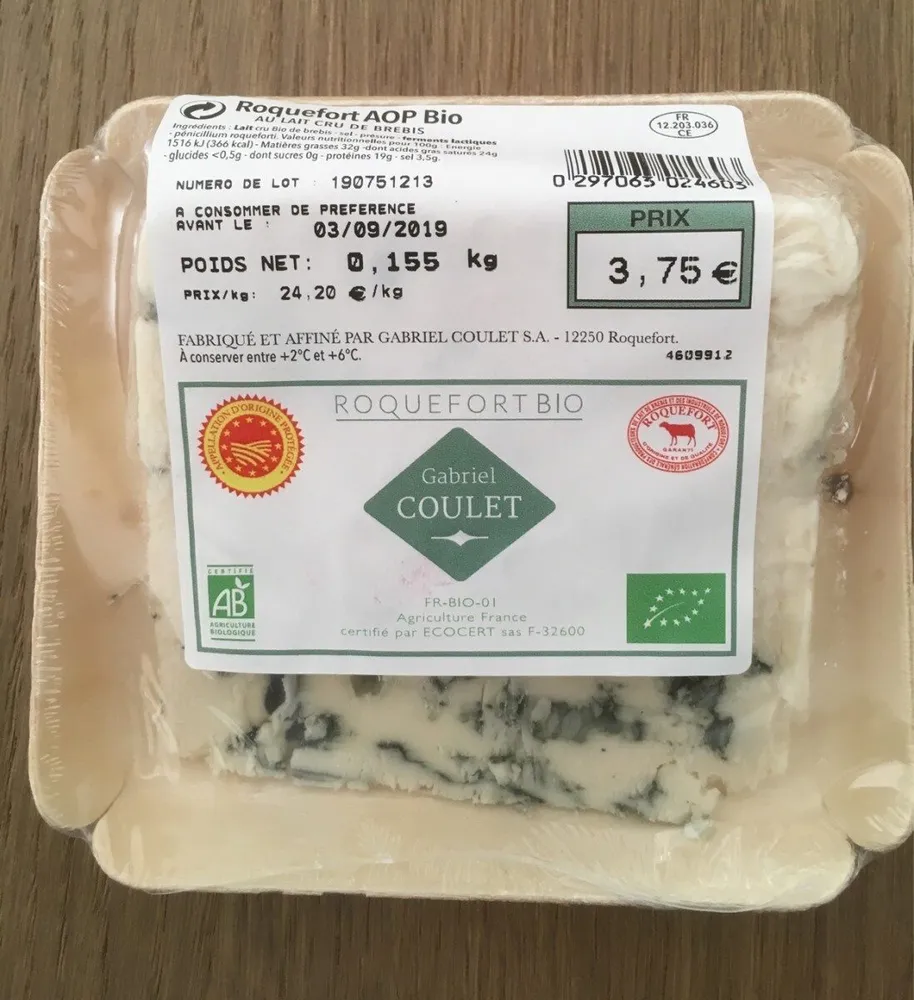 Roquefort AOP bio Coulet Gabriel